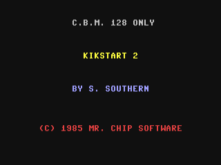 Kikstart 2 Course Designer title screen for Commodore 64